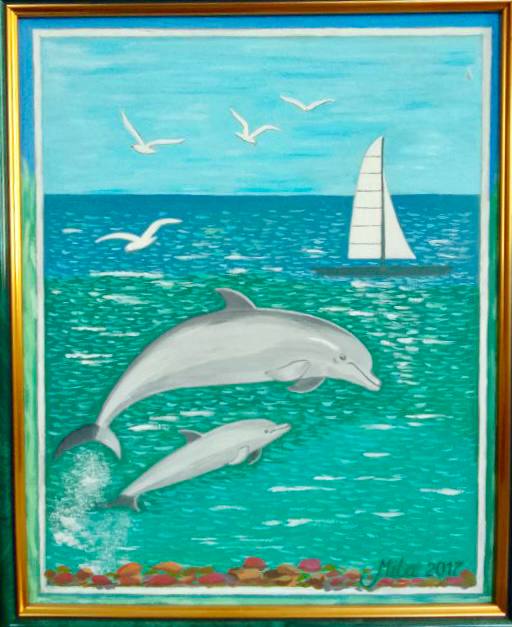 Людмила Бурган - картина Дельфины, 2017 год